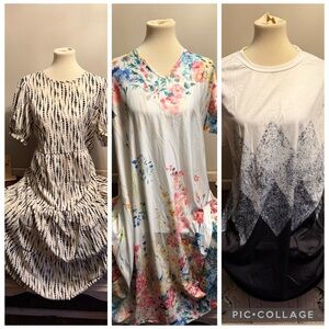 SHEIN Black Dash Print Cream Blouse